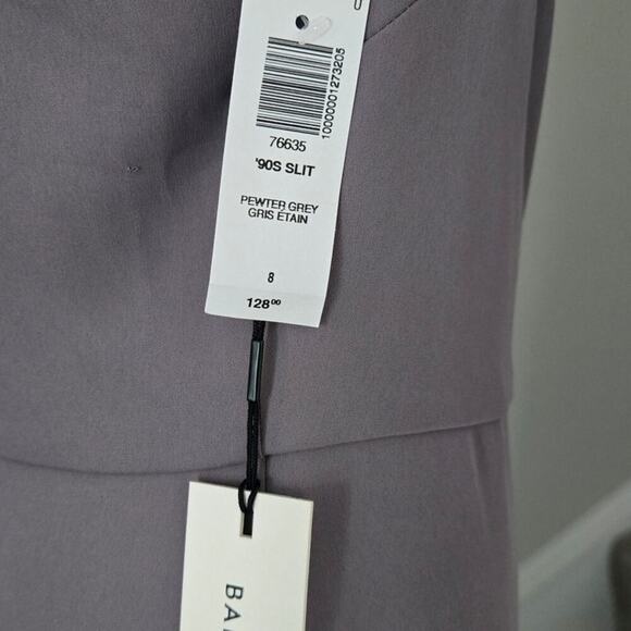 NWT Babaton 90s Slit Dress Pewter Grey Size 8 - Picture 5 of 6